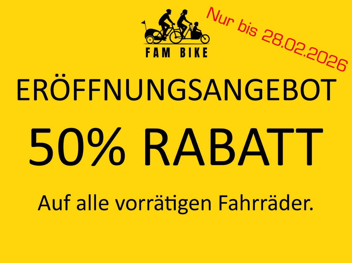 FAM BIKE Preisaktion 50 Prozent